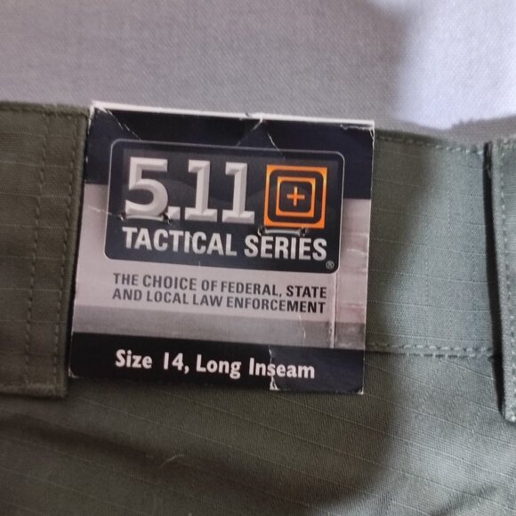 5.11 Tactical Series TDU pants women's size 14 Long green Cargo Ripstop Flex-Tac - Picture 7 of 16